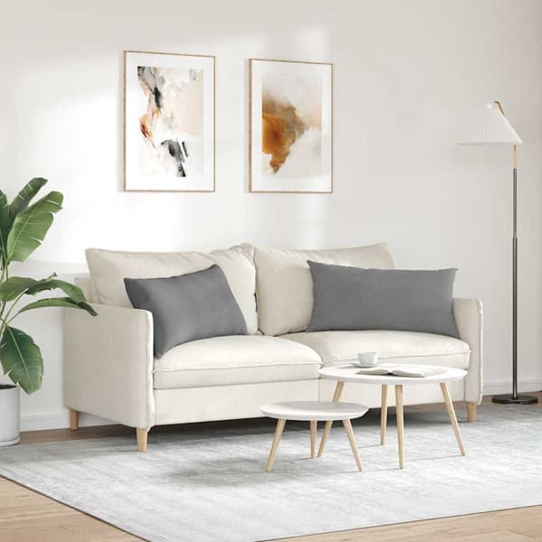 vidaXL Sofapuder 2 pcs Mørkegrå 80 x 40 cm Stof