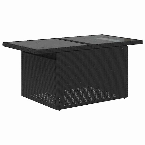 vidaXL Sofa Sæt med pude 7 pcs Sort polyrattan