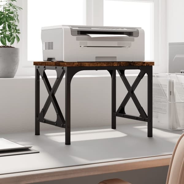 vidaXL printerstativ 40x30x31 cm konstrueret træ røget egetræ