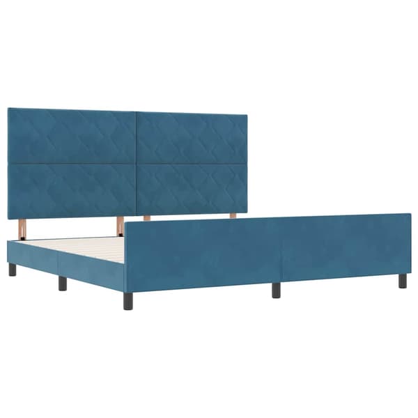 vidaXL Seng Blå 200x200 cm Fløjl