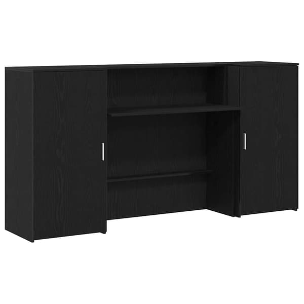 vidaXL receptionsdisk sort eg 200x50x103,5 cm konstrueret træ