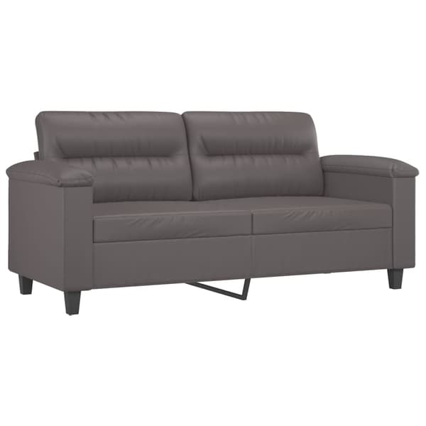 vidaXL sofasæt 3 dele med puder kunstlæder grå