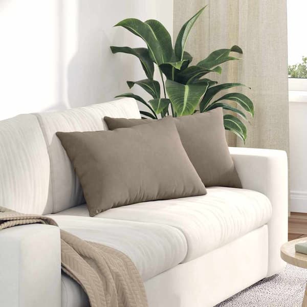 vidaXL Sofapuder 2 pcs Gråbrun 60 x 40 cm Stof