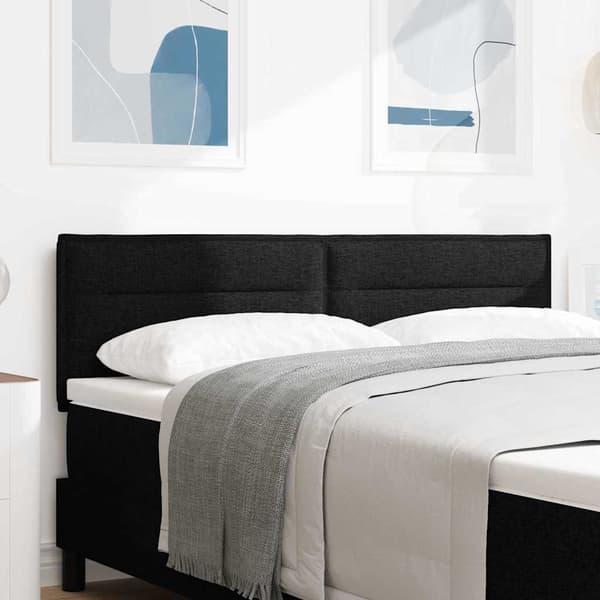 vidaXL Hovedgærde Sort 144 cm Stof