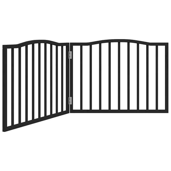 vidaXL hundelåge 2 paneler 150 cm foldbar poppeltræ sort