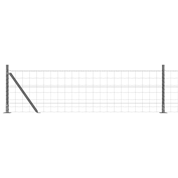 vidaXL Hegn med stolper Grå 0.6 x 25 m Stål