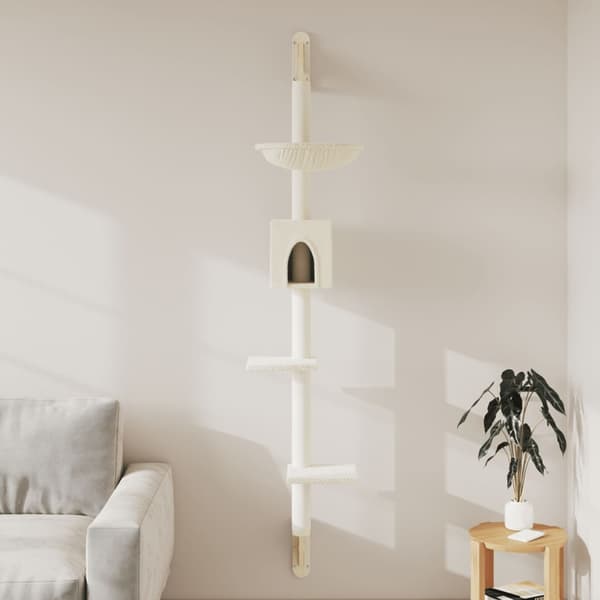 vidaXL Kissan raapimispuu seinälle kerma 187 cm