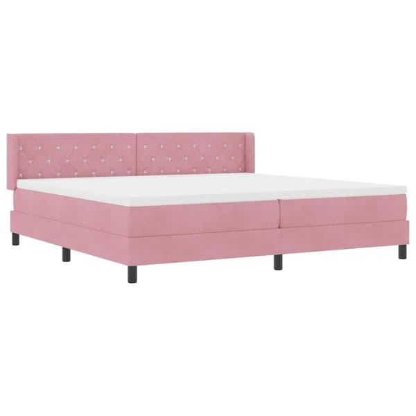 vidaXL Box spring seng med madras Lyserød 200 x 200 cm Polyester
