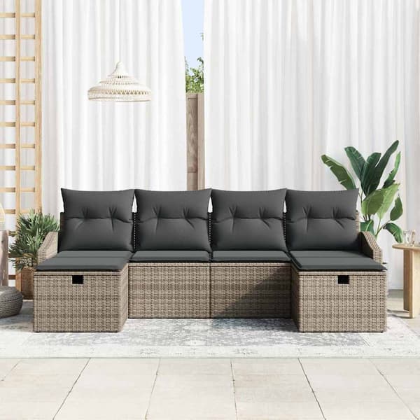 vidaXL Sofa Sæt med pude 6 pcs polyrattan