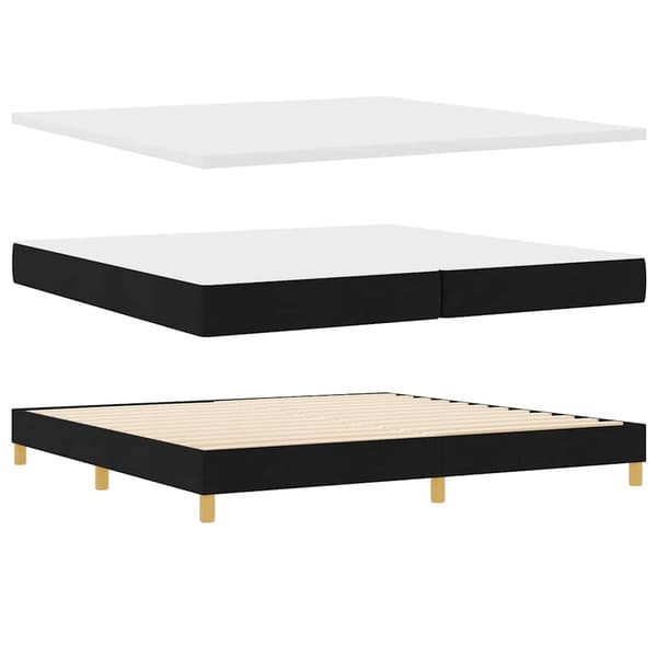 vidaXL Box spring seng med madras Sort 200 x 200 cm Stof