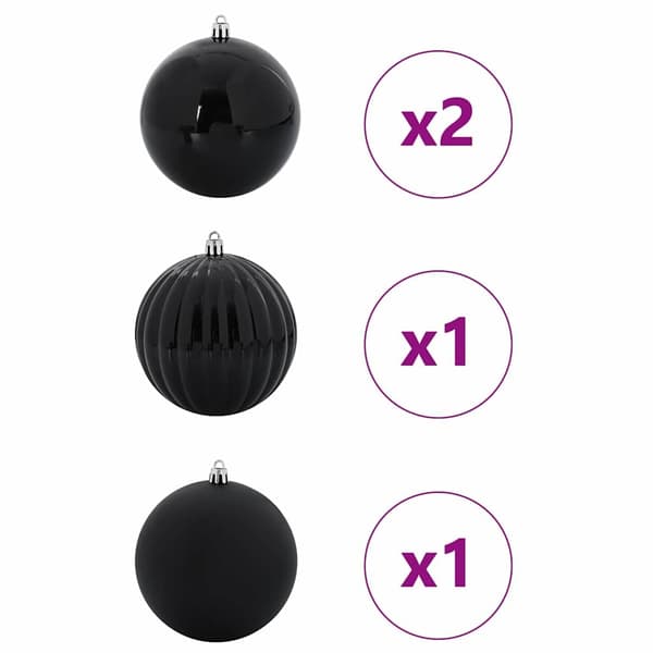 vidaXL Julepynt Set XXL 4 pcs Sort Plastik