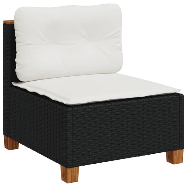 vidaXL sofasæt til haven 6 dele med hynder polyrattan sort
