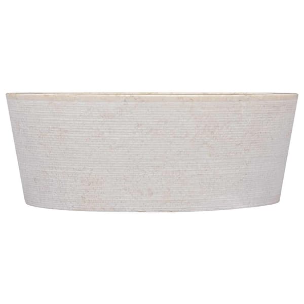 vidaXL håndvask Ø40x15 cm marmor cremefarvet
