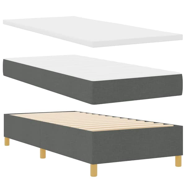 vidaXL Box spring seng med madras Grå 100 x 200 cm Stof