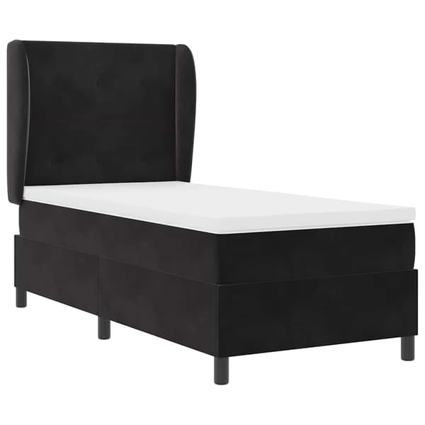 vidaXL Box spring seng med madras Sort 100 x 200 cm Fløjl
