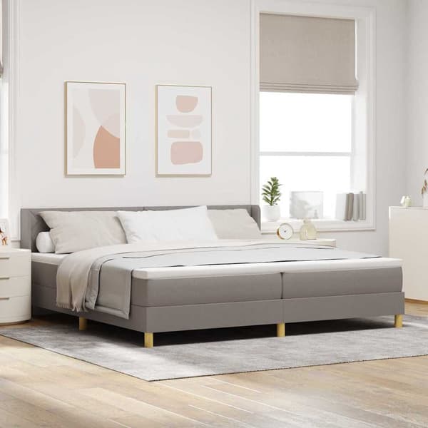 vidaXL Box spring seng med madras Gråbrun 200 x 200 cm Polyester