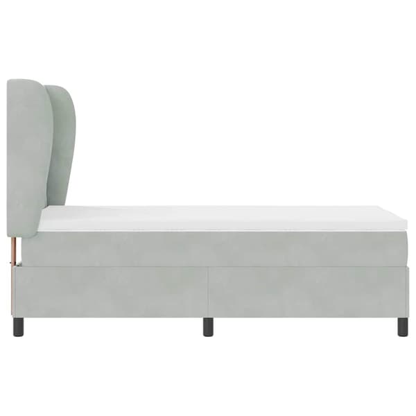 vidaXL Box spring seng med madras Lysegrå 200 x 90 cm Polyester