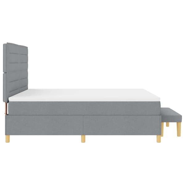 vidaXL Box spring seng med madras Lysegrå 180 x 200 cm Stof