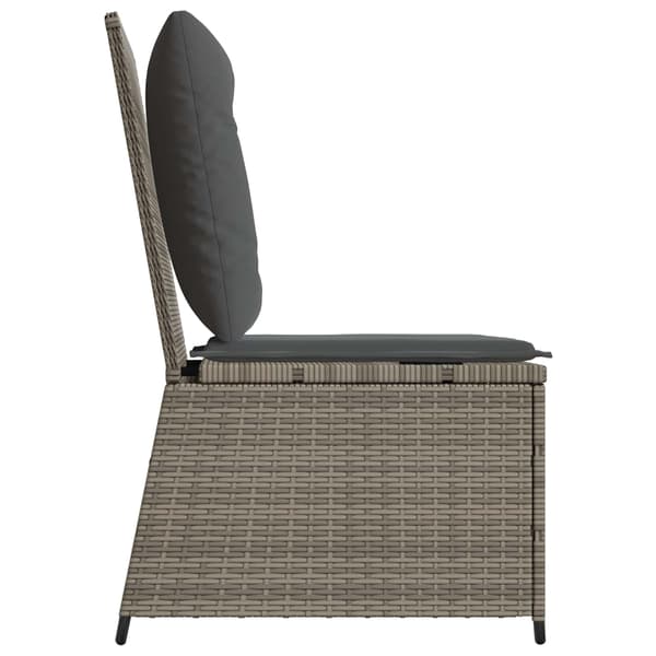 vidaXL Havemøbelsofa med pude Grå polyrattan