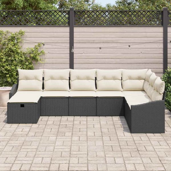 vidaXL Sofa Sæt med pude 9 pcs polyrattan