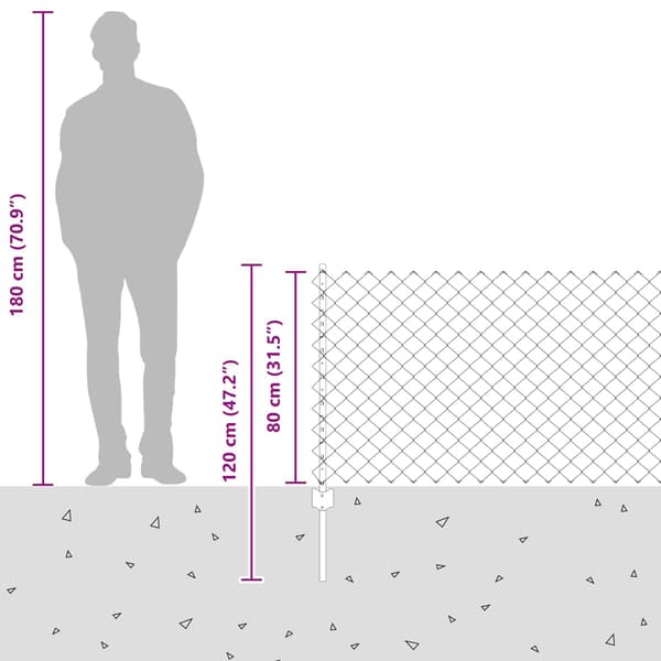 vidaXL Hegn med post Grøn 0,8 x 10 m Stål og PVC