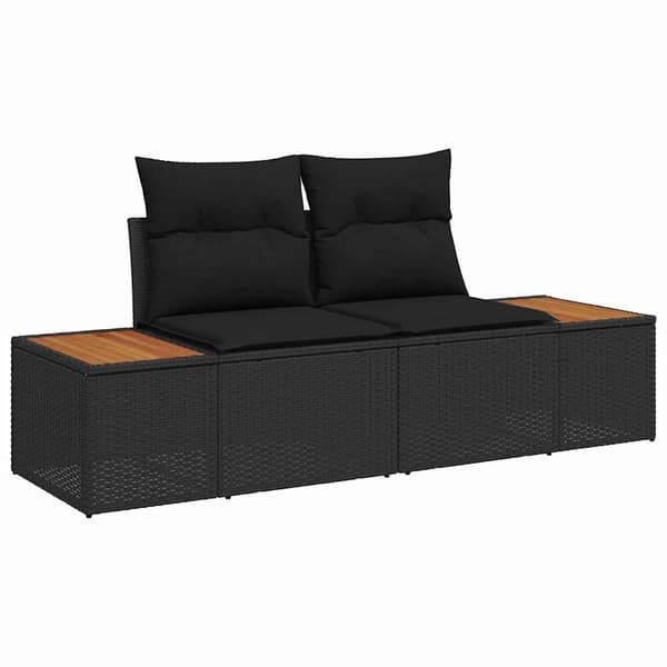 vidaXL Havesofa Sæt 13 pcs Sort polyrattan