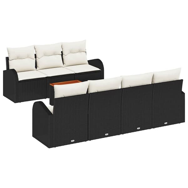 vidaXL Havesofa Sæt 8 pcs Sort, hvid