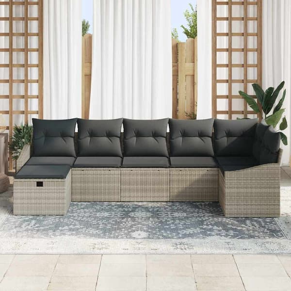 vidaXL Sofa Sæt med pude 8 pcs polyrattan