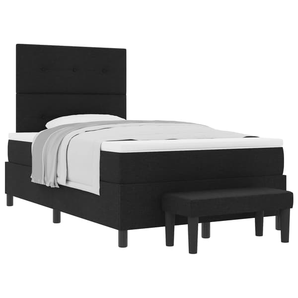 vidaXL Box spring seng med madras Sort 120 x 190 cm Stof