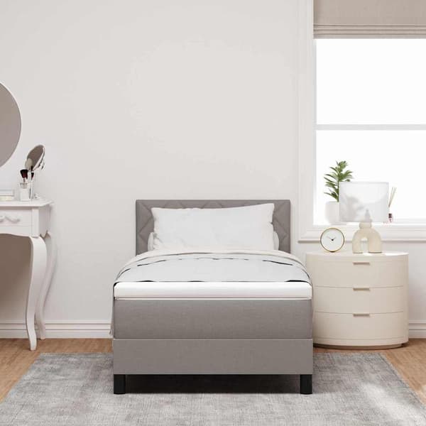 vidaXL Box spring seng med madras Gråbrun 100 x 200 cm Stof