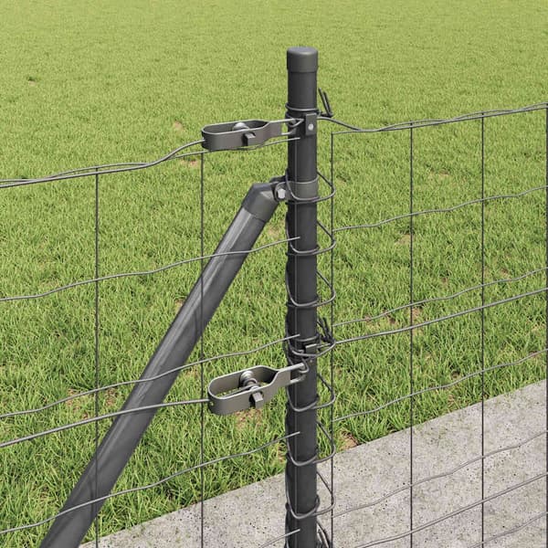 vidaXL Hegn med stolper Grå 0.4 x 50 m Stål