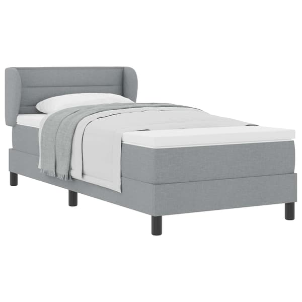 vidaXL Box spring seng med madras Lysegrå 80 x 200 cm Stof