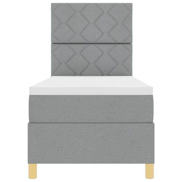 vidaXL Box spring seng med madras Lysegrå 80 x 200 cm Stof