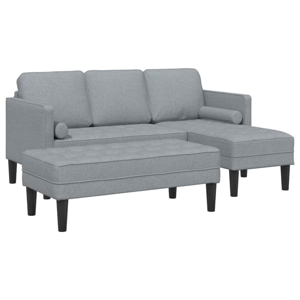 vidaXL Sofa Sæt med pude 2 pcs Lysegrå Polyester