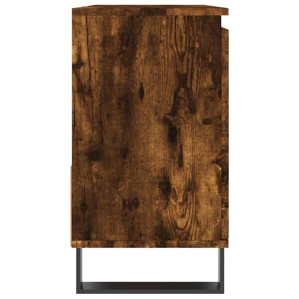vidaXL badeværelsesskab 65x33x60 cm konstrueret træ røget egetræ