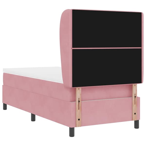 vidaXL Box spring seng med madras Lyserød 200 x 90 cm Polyester