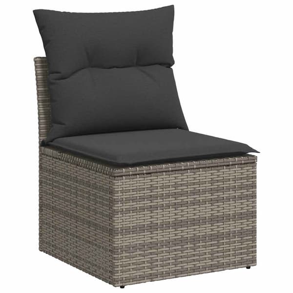 vidaXL sofasæt til haven 8 dele med hynder polyrattan akacietræ grå
