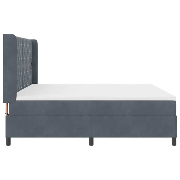 vidaXL Box spring seng med hovedgærde Mørkegrå 200 x 200 cm Fløjl