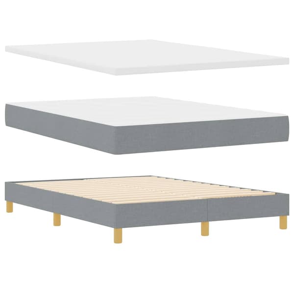 vidaXL Box spring seng med madras Lysegrå 200 x 140 cm Polyester