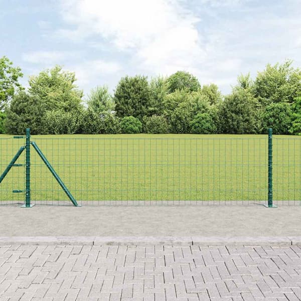 vidaXL Hegnspæl 7 pcs Grøn Stål