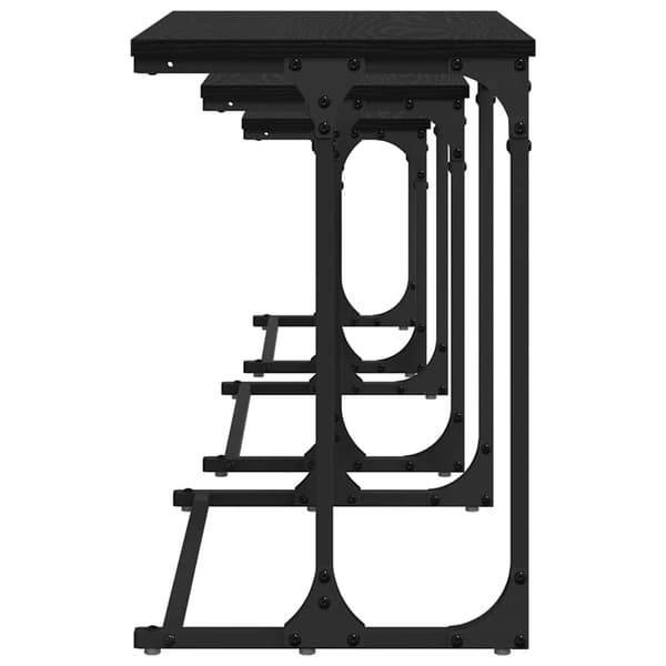 vidaXL Nesting Kaffebord 3 pcs Sort eg Konstrueret træ