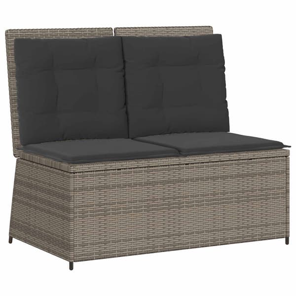 vidaXL Havebænk Grå polyrattan