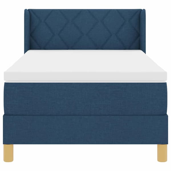 vidaXL Box spring seng med madras Blå 200 x 90 cm Polyester