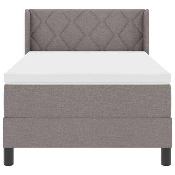 vidaXL Box spring seng med madras Gråbrun 200 x 100 cm Polyester