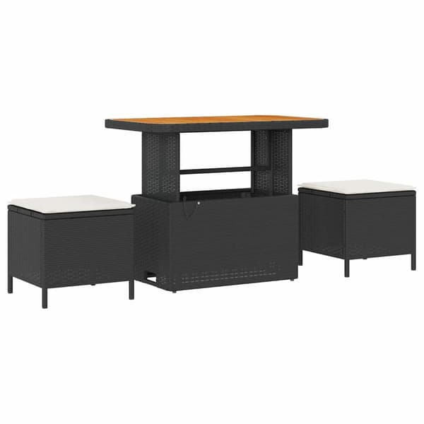 vidaXL Havesofa Sæt 12 pcs Sort polyrattan