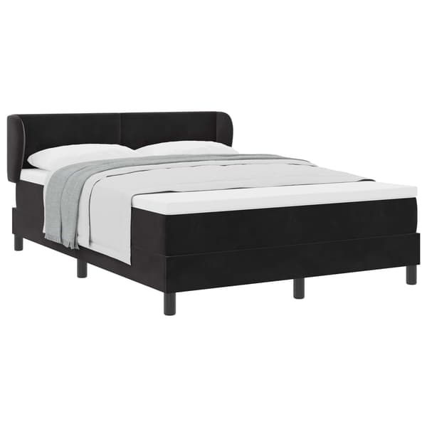 vidaXL Box spring seng med madras Sort 140 x 190 cm Fløjl