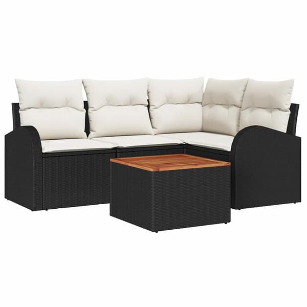 vidaXL Havesofa Sæt 5 pcs Sort, hvid
