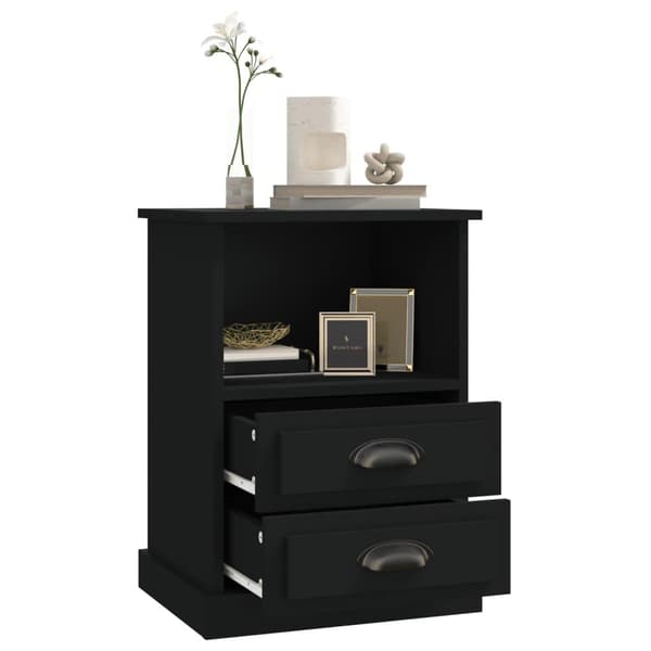 vidaXL sengeborde 2 stk. 43x36x60 cm sort