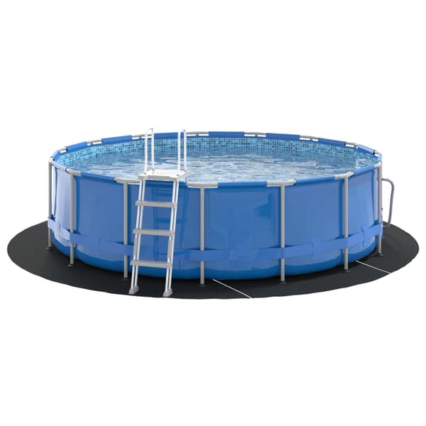vidaXL Pool Bundark Sort Ø 366 cm Non-woven stof