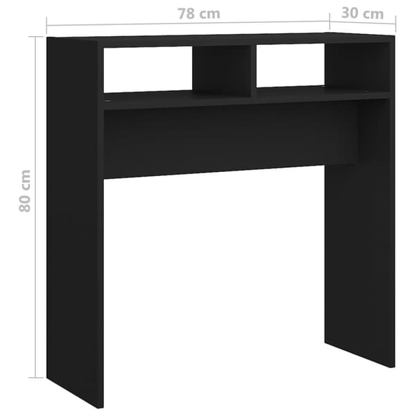 vidaXL konsolbord 78x30x80 cm spånplade sort